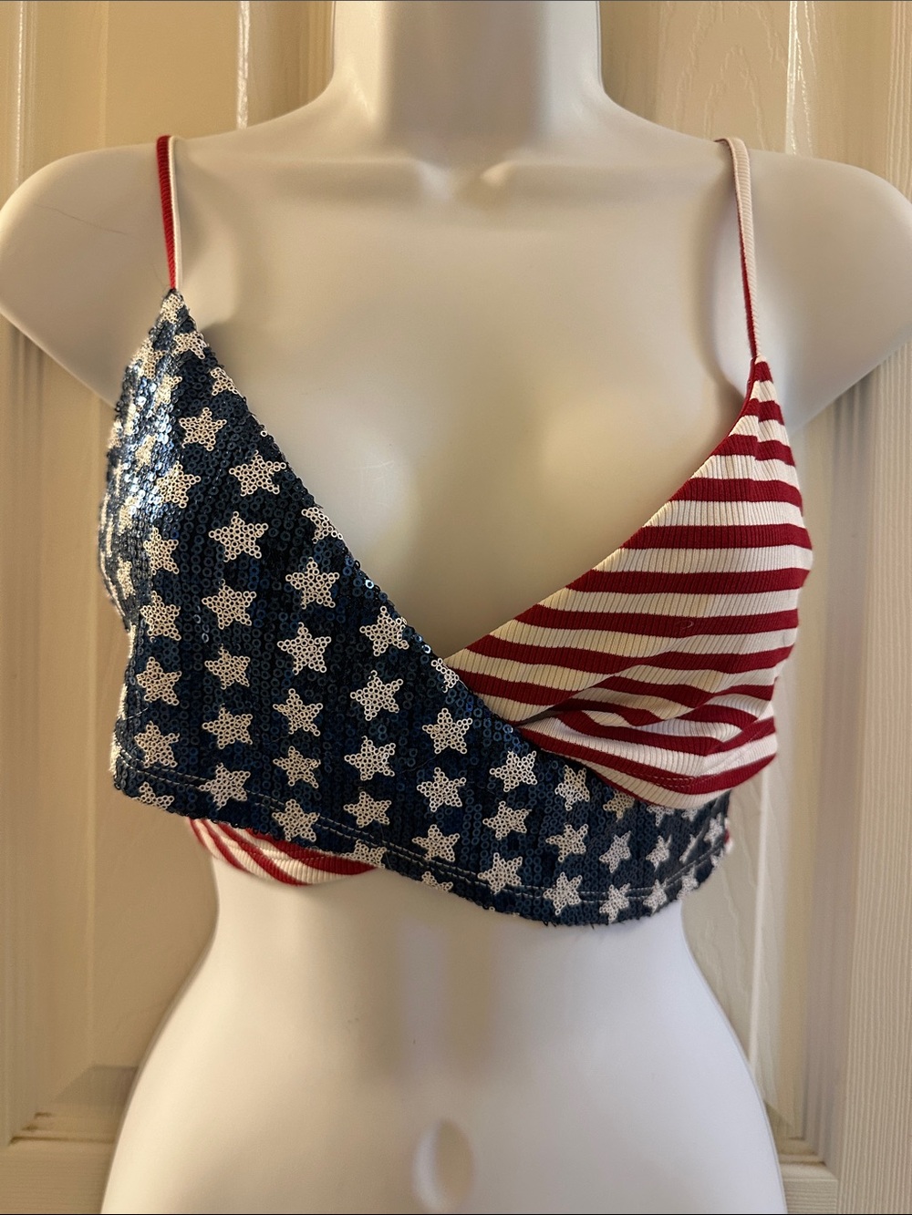 Bear Dance American Flag Wrap-Front Camisole - Red, White & Blue